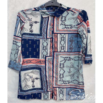 Lange shirts met polyester print